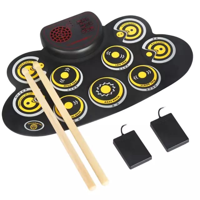 [SJ] Drum Elctronic MA6 KONIX MD760L Portable USB 9 Pads Roll Up Electronic Drum / Alat Musik