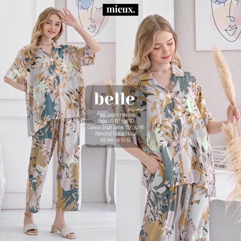 FREYA PAJAMA MIEUX // PAULA SET orinaura pajama motif original viena belle mieux-BELLE