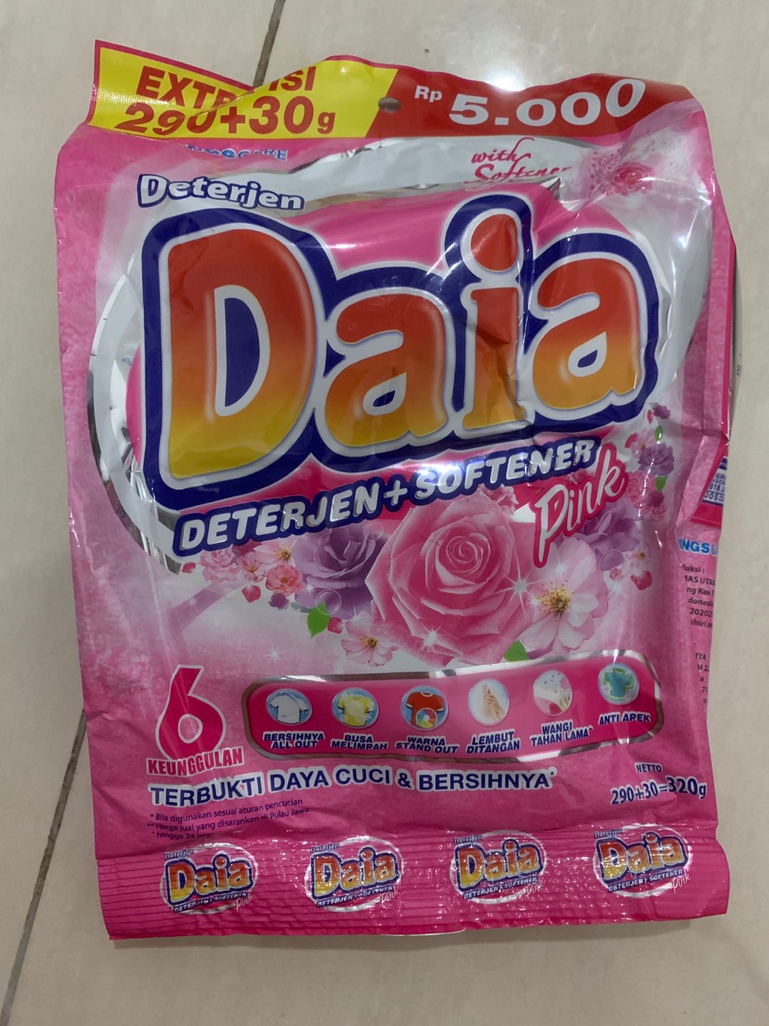 Sabun Cuci Baju Daia Powder Deterjen 320 Gr