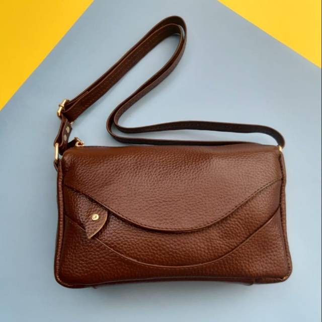 PROMO TAS WANITA tas kulit wanita asli garut slempang wanita termurah - Putih TERBARU SEKOLAH TAS WA