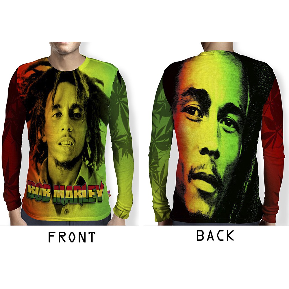 Kaos Pria Lengan Panjang BOBMARLEY 3D Full Print Sublimation 002