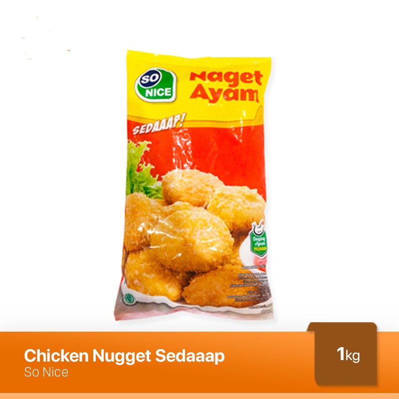 NAGET AYAM SO NICE SEDAP 1000GR CHICKEN NUGGET COIN 1KG HALAL