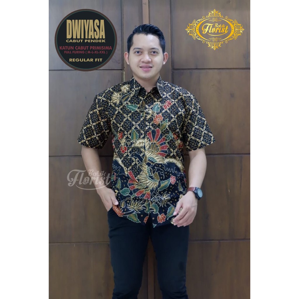 DWIYASA CABUT SOGAN Kemeja Batik Pria Full Furing Katun Cabut Primisima