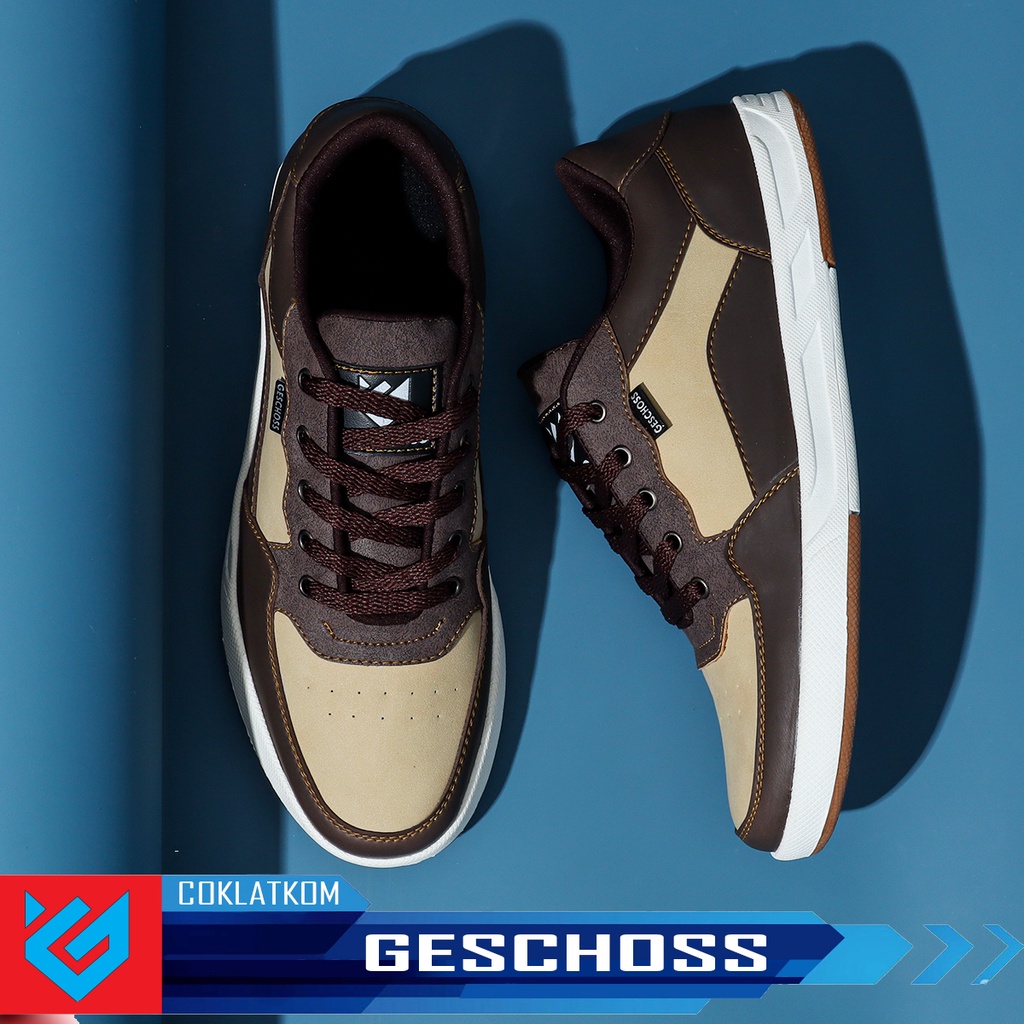 GESCHOSS ORI Sepatu Sneakers Pria Higg Quality G-7832 Brand Lokal Distro Sepatu Casual Kets sekolah Kuliah Warna Putih