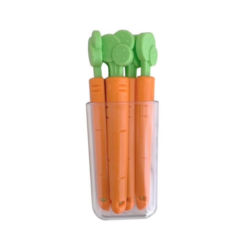 Klip Segel Plastik Bentuk Wortel 1pack 5Pcs Tempel Kulkas Jepitan Plastik Makanan