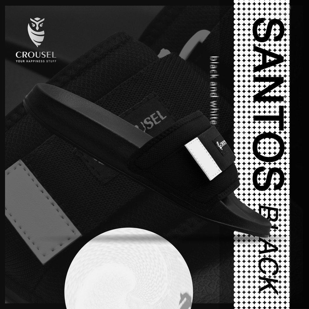 Crousel Sandal slop Casual \ Unisex - Santos Black-2
