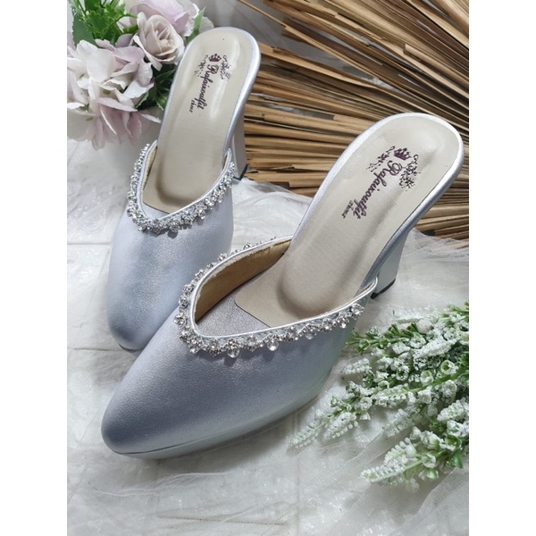 Sepatu brisia silver tinggi 10cm tahu