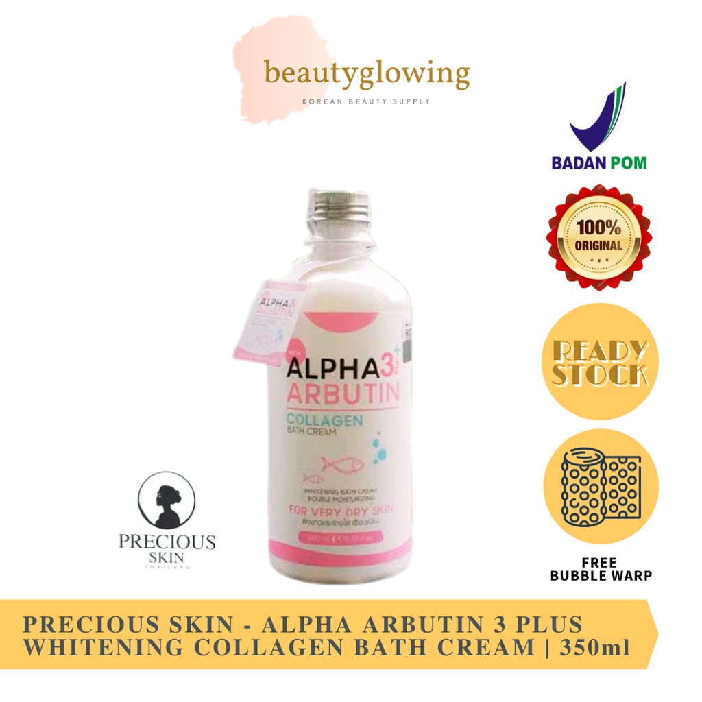 [BPOM] Precious Skin - Alpha Arbutin 3 Plus Whitening Collagen Bath Cream Sabun Cair 350ML