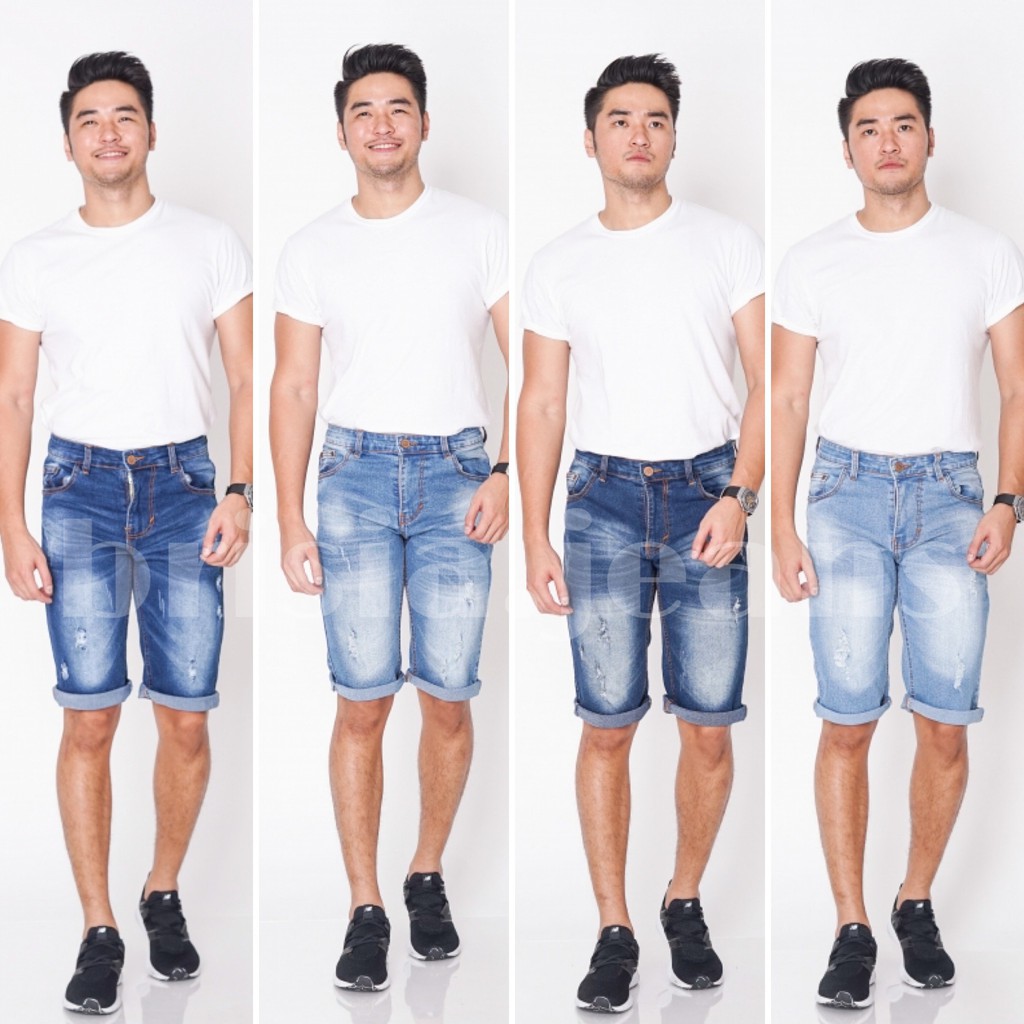 [SIZE 28-34] CALVIN 7/8 Short Pants Jeans - 4 WARNA / Celana Pendek Pria Bigsize