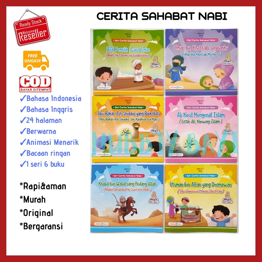 COD PAKET Buku edukasi pengetahuan cerita kisah komik dongeng anak bayi seri sahabat Nabi Rasulullah