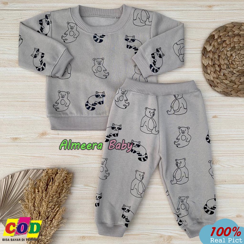 Setelan Baju Bayi Setelan Sweater Bayi Celana Jogger Usia 3-12 Bulan Almeera Baby And Kids