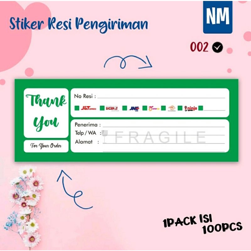 

(100pcs) Stiker Pengiriman Olshop Label Resi Online Shop