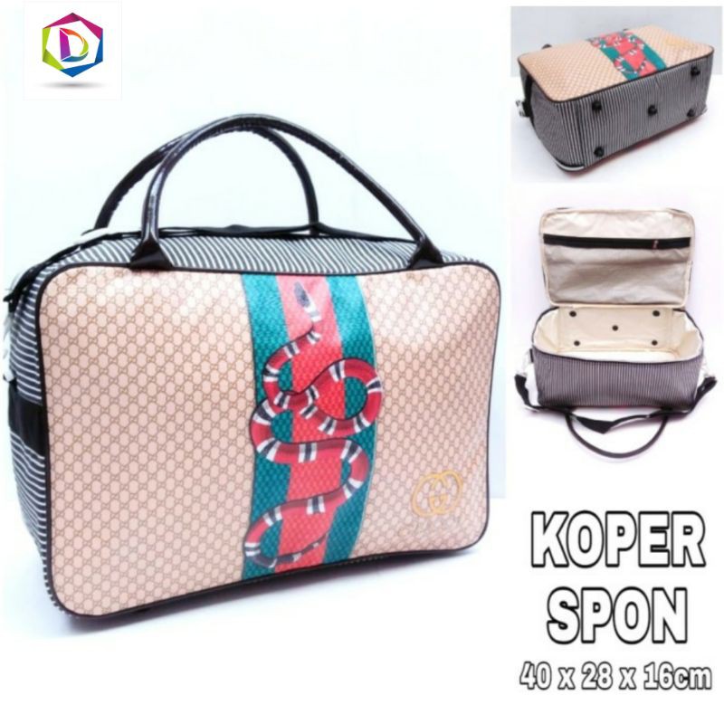 Tas Travel Bag Koper Spon Gucci