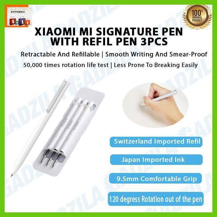 

Silutala- Set Pulpen Xiaomi Mi Signature Pen + Isi Ulang Refill Tinta 3Pcs -Ori.
