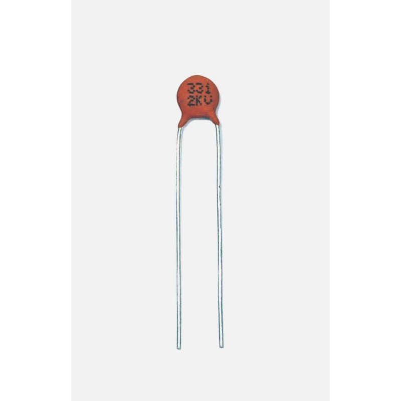 Disc Ceramic Capacitor 331K 330pF 2KV K ±10% Y5P pitch=5mm RoHS Taiwan