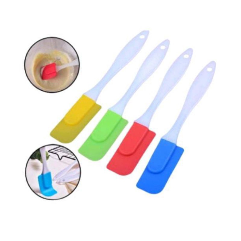 Spatula Silicone / Alat Aduk Adonan Kue Anti Lengket Food Grade Elastis Tahan Panas Oles Cake Silikon