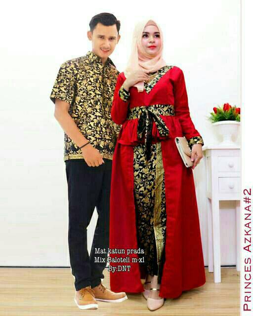 Sarimbit Batik Anggun Couple Sania Mawar ruffle - Warna Ungu, Tosca, pink, Biru, Kuning - M - L -XL