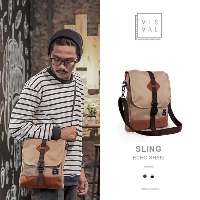 Tas Selempang Pria Visval Echo Branded Murah Bagus Ori Kerja Sling Bag