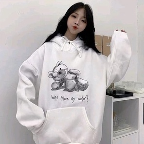 WHE KILLOM BEAR HOODIE WANITA KOREA STYLE FASHION SIZE M - XXL  -  HOODIE LUCU PREMIUM