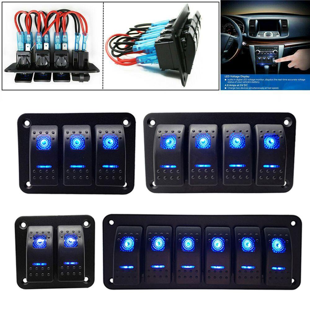 Populer Panel Saklar Rocker Switch LED Modifikasi Aksesoris Mobil Anti Air Untuk Boat Car RV 12V/24V