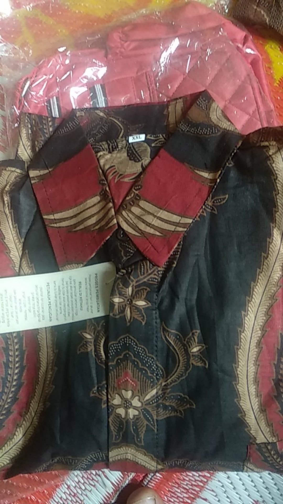 Kemeja Batik Pria Lengan Panjang Size M L Xl Xxl  Bswart Batik Hrb026 Kenongo Hem Panjang Padi