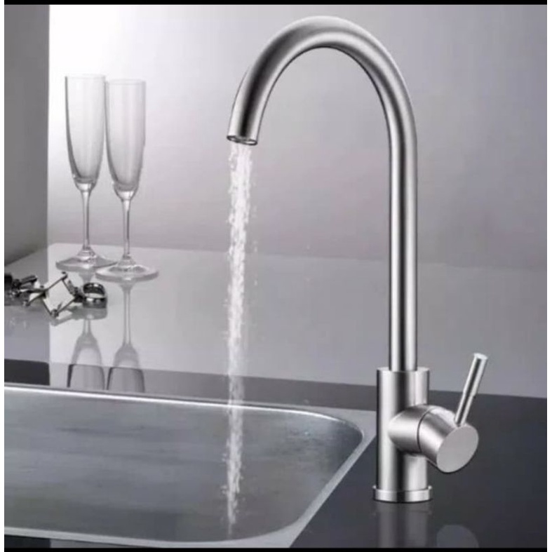 Kran sink mixer stainless sus 304 Kran cuci piring panas dingin