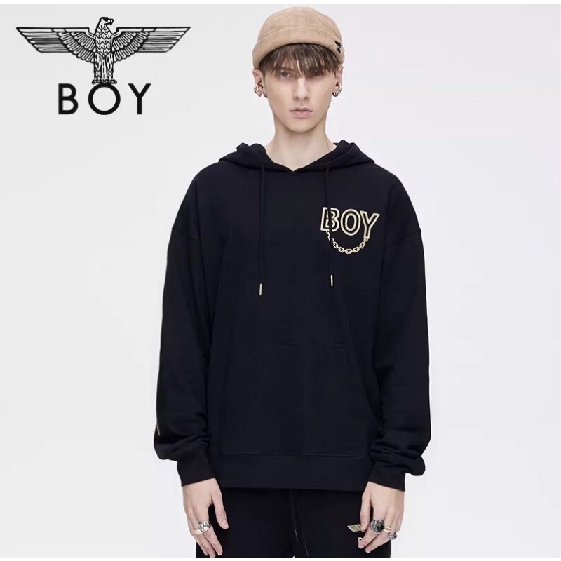 BOY25 SWEATER HOODIE BOY LONDON WINGS BORDIR GOLD IMPORT PRIA WANITA ASIA EROPA KOREA AMERIKA