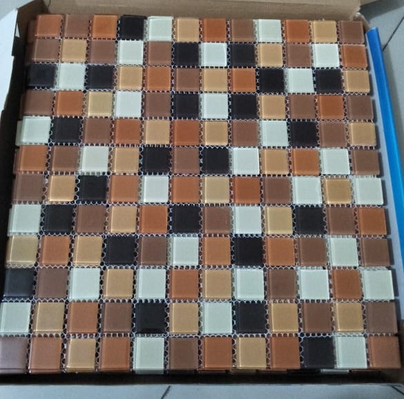 KERAMIK KACA MOZAIK TERRANOVA BROWN 3 WARNA 2312