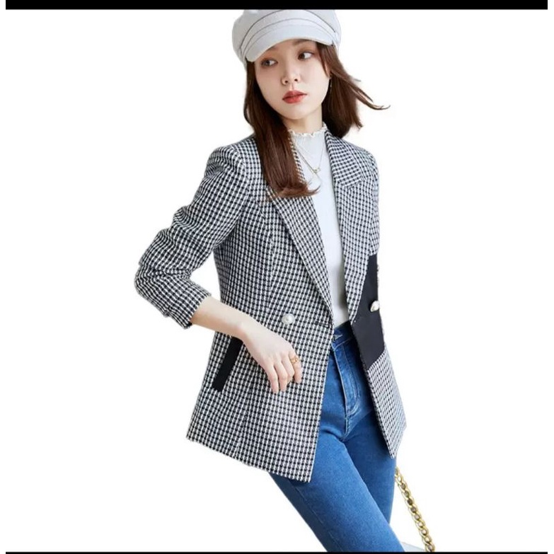 VN IROO TWEED BLAZER PREMIUM /  BLAZER VINTAGE KOREAN STYLE / WINTER TWEED BLAZER