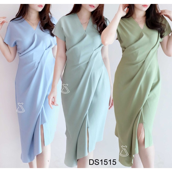 Midi dress korea Long Tunik Kekinian Model Terbaru midi dress muslim Longtunik wanita polos terlaris