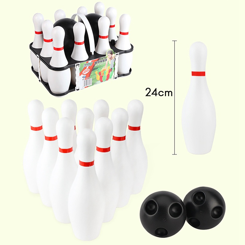 1 Set Bowling Set for Kids &amp; Adults 2 Ball with 10 Pins for Family Kids and Adults Backyard Skittles