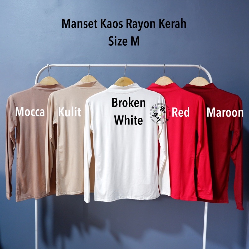 Manset Kaos Rayon Kerah untuk Remaja Size M LD 70cm