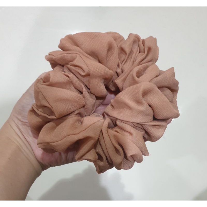 SCRUNCHIE INNER CEPOL CIPUT COKLAT SUSU JUMBO