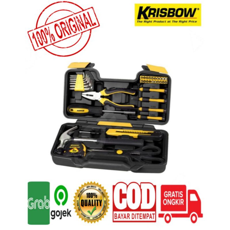 alat perkakas/tool kit krisbow 39pcs