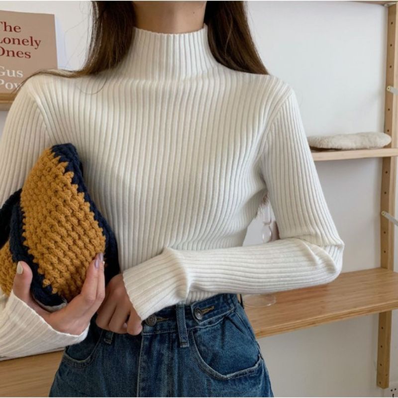 Yansan Switer Rajut / Iner Turtleneck Daisy Rajut Premium