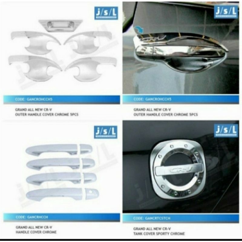 Paket Outer Handle Tank Cover Honda CRV 2013-2016 Chrome