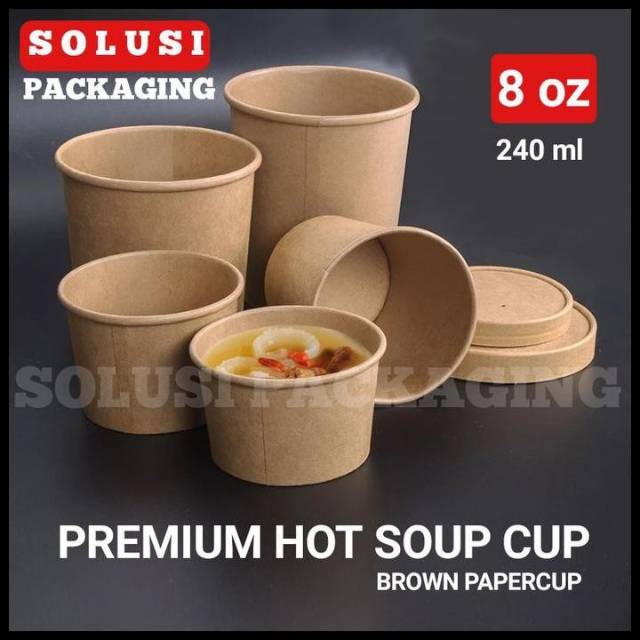 Brown paper cup 8 OZ cup soup cup coffe cup ice cream premium