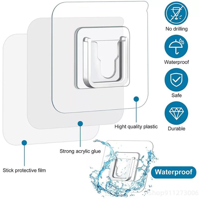 Gantungan Tempel Socket Sepasang Hook Gantung Plus Minus Kualitas Premium Double Serbaguna