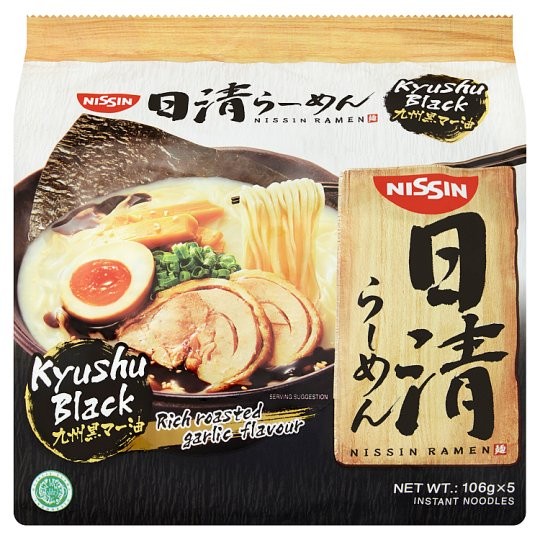 

Mie Nissin Ramen Kyushu Black Rich Roasted Garlic Flavour 5 x 106 Gr