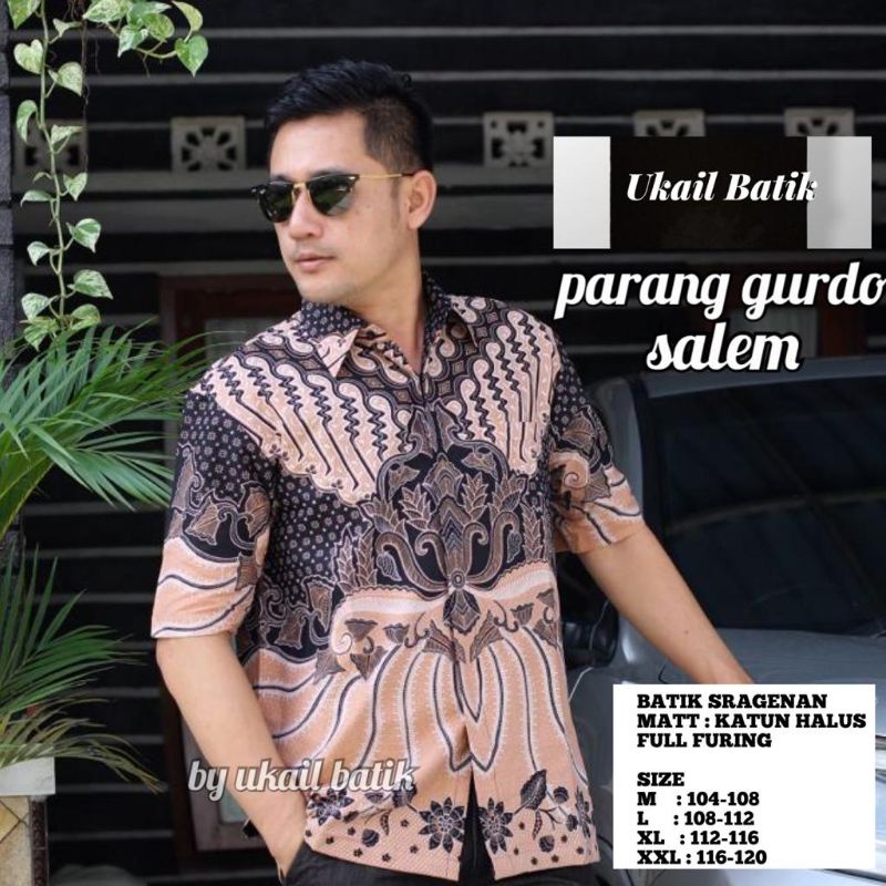 Bismo Kemeja Batik Pria Lengan Pendek Lapis Furing Bahan Katun Halus Premium