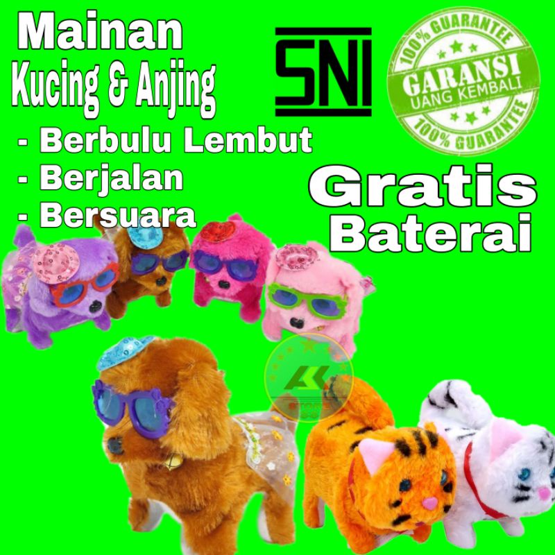 Mainan Robot Kucing & Anjing Mainan Anak Bisa Bergerak Dan Bersuara Seperti Aslinya