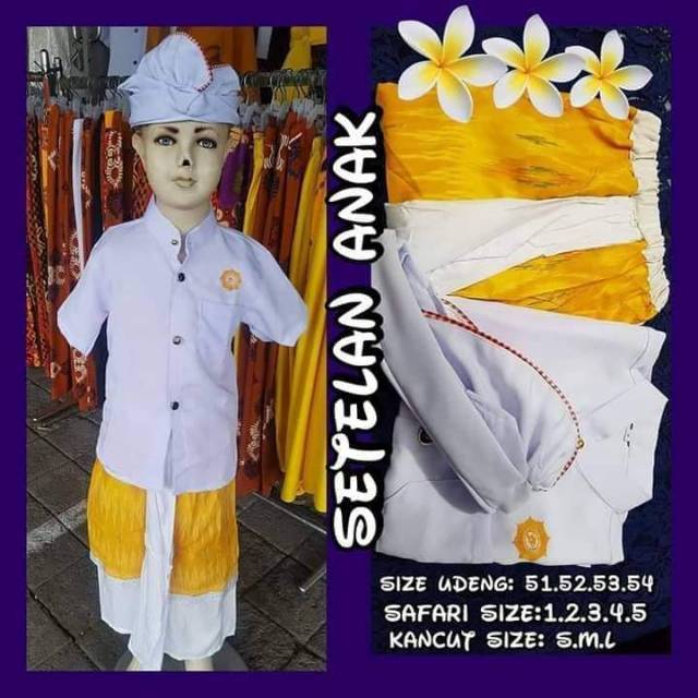 Setelan Set Pakaian Adat Bali Anak Cowok