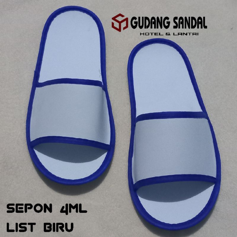 sandal #lantai#hotel#sovenir#bahan sepon 4 mili biru tua