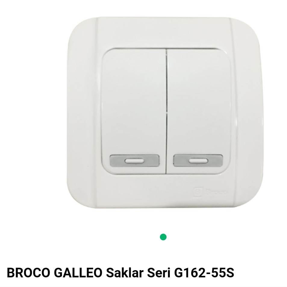 BROCO Saklar Seri GALLEO Double Putih snow white galeo G162 IB Inbow