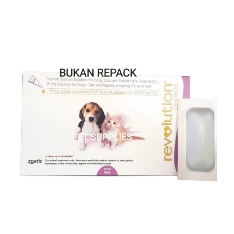 Revolution Kitten Puppy Obat Kutu Anjing Kucing harga 1 Pipet Segel Bukan Repack