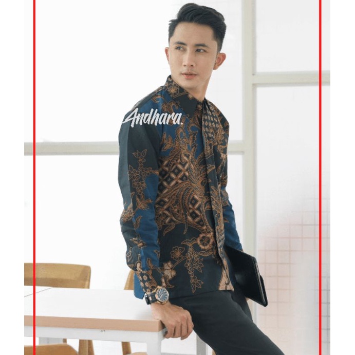 Baju Batik Pria Lengan Panjang Premium Kasual Slimfit Modern PRABUBIRU 6