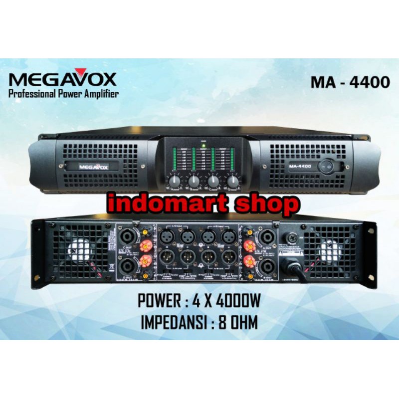 Power Amplifier MEGAVOX MA-4400 ( 4 CHANNEL ) ORIGINAL