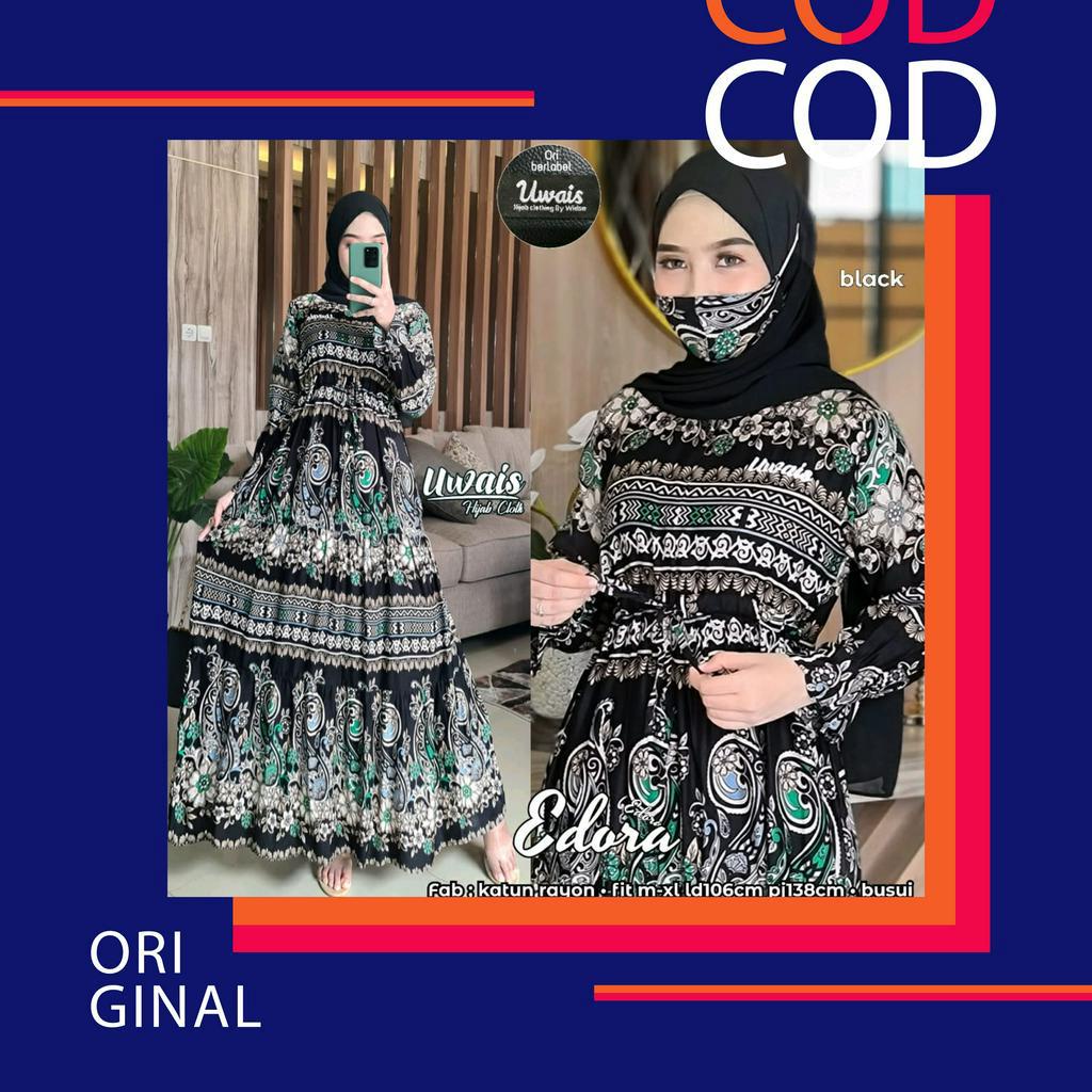 Gamis Maxi Dress Edora Free Masker Ori by Uwais Hijab Berlabel