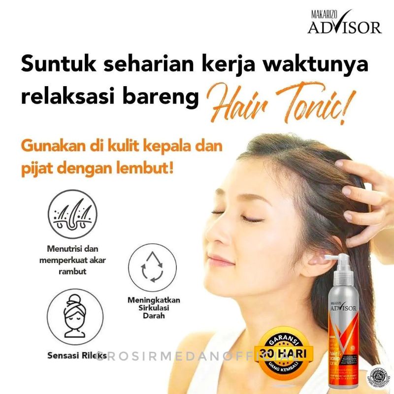 MAKARIZO ANTI HAIR FALL DEFENSE - TONIK ANTI RAMBUT RONTOK DAN KETOMBE - MAKARIZO ADVISOR HAIR AND SCALP TONIC