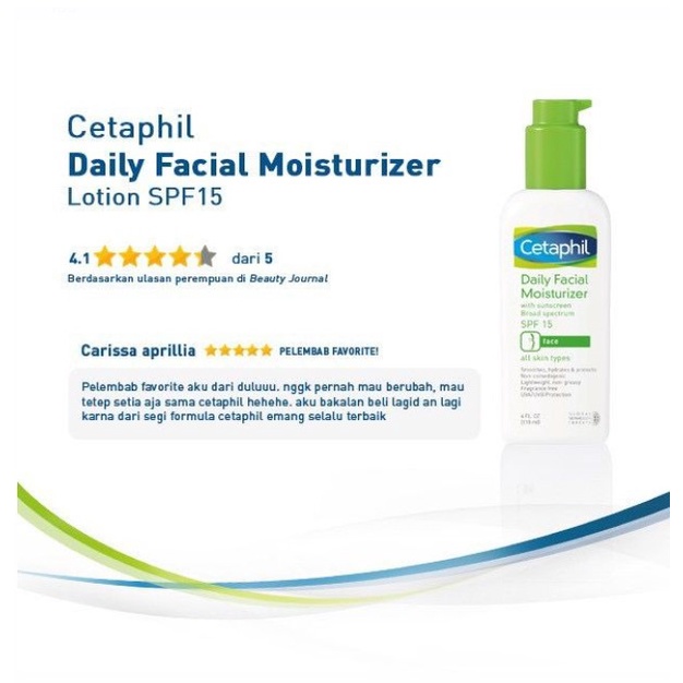 Cetaphil Daily Facial Moisturizer SPF 15/PA ++ 118ml Pelembab Wajah untuk Perawatan Kulit Setiap Hari